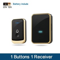 홈 무선 도어벨 초인종 지능형 스마트 초인종 1 2 버튼 1 2 3 수신기, 1Button 1Receiver B_영국 플러그