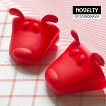 NOVELTY 멍멍이/강아지 실리콘 냄비 손잡이 2P