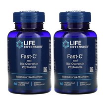 라이프익스텐션 FastC 비타민씨 and 바이오 퀘르세틴 피토솜 60정 1+1 아스코르브산 아스코르빈산 탄산칼슘 수산화마그네슘 회화나무 레시틴 케르세틴 포스파티딜콜린 피페린