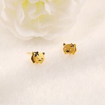 쥬미에르 24k 순금 꽃돼지 귀걸이_0.41g/1ea