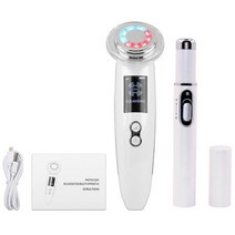 피부관리기 홈케어 리프팅 쿨링마사지기 클린징 페이셜 마사지 페이스 케어 뷰티 디바이스 redamp 블루 뷰티 기기 + 블루 라이트 요법 정맥류 치료 레이저 펜, 상자 없이