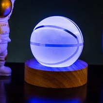 테이블축구 보드게임 풋볼 3D Soccer Basketball Earth Atmosphere Lamp Crystal Ball Table Decorative Be, 08 B Colour Basketball