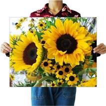 ZOZI DIY 보석 십자수 캔버스형 50 x 40 cm 선물을 보내다, 40x50cm, ZOV16 해바라기