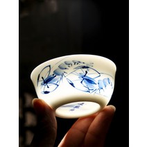 민간예인 청화자 보이차 다기 찻잔, 11.오크라무늬