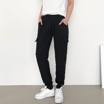 가비진 여성용 맞춤기장 밴드 스판 카고 조거 트레이닝 팬츠 바지 데일리 키작녀 / 키큰녀 빅사이즈까지