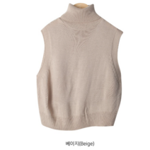 여성 폴라넥 니트조끼