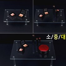 사각 아크릴 투명 상품 제품 진열대 디스플레이 디피 용 매장 화장품 판매점 거치대 받침대 소품 인테리어 장식 주얼리 악세사리 피규어 화장대 매니큐어 전시대 향수 테이블 미니, 사이즈