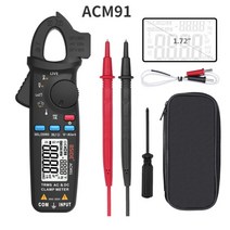 Digital Clamp Meter T-RMS 1mA High Precision DC AC Ammeter Multimeter Car repair Current Volt Temp C, ACM91-Black