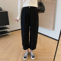 영메이 YM23100F 여성용 허리밴딩 사계절용 면소재 와이드 팬츠