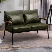 패브릭 왁스 3.5인용 쇼파 2인 가구단지 7평 15평 18평 오피스텔 원룸 좁은방 소파베드 좌식 3인 자취방, 더블 그린 왁스 가죽