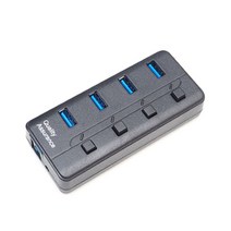 퀄리티어슈런스 유전원 4포트 개별전원스위치 USB 3.0 허브 Q304UA