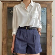 여성 링클프리 기본 화이트 포켓 셔츠 여자 블라우스 캐주얼 카라 남방 5컬러 W440