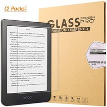 ebook리더기 이북리더 전자책뷰어 kobo clara hd 화면 보호기 6인치 - 고화질 강화 필름 손쉬운 설치긁힘 방지(2팩)