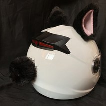 2 개쌍 크리 에이 티브 귀여운 오토바이 헬멧 봉제 고양이 귀 벨 모토 크로스 헬멧 장식 스티커 액세서리 cosplayer 스타일링, 1-블랙 핑크 e와 t