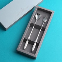인스푼 엔젤하트 롱티스푼 롱포크, 롱스푼+롱포크, 포장없음, 인쇄안함, 1세트