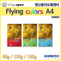 영신종이도매센터 플라잉칼라 색지 A4 잉크젯 레이저 칼라사무용지, 20매, 02. 플라잉칼라 120g E5 밝은황색