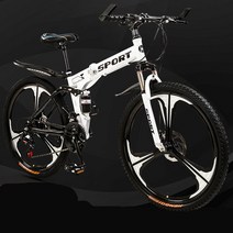 urkoteer 접이식 산악자전거 남녀공용 MTB 자전거, 26인치 21속, 접이식-삼도륜 화이트레드 사은품 증정