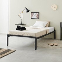 배송비절약 DIY조립 모던스틸 SS침대프레임(2색) 1인 수퍼 좁은방 자취방, 블랙