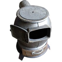주물 화목난로 캠핑용 야외 불멍 바비큐 겨울 난로, 통강 굴뚝 스트레이트