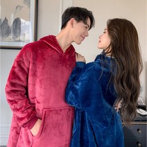 방콕후드담요 방콕 극세사 겨울 잠옷 입는담요 DD11278-72394EA