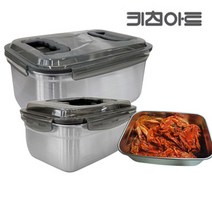 키친아트 멘토 다용도 포스코 스텐 직사각 밀폐용기 냉장고 김치통 반찬통 5종, 2개, 1.9L