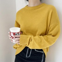부드럽고 보온성좋은 여자 램스울 라운드 니트 11색