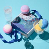 거품 오래가는 바스밤 스파클링 거품 목욕 입욕제 + 프리미엄 패키지, 4구(그랑드블루)