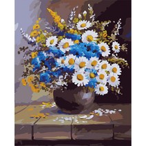 손으로 그린 diy 유화 장식 그림 아크릴 디지털 유화 DIY 유화 세트, YC2132 야생화, 40*50cm 스트레치 내부 프레임 컬러 박스 포장