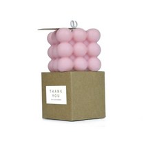 캔들 향초 1pcs 사랑스러운 왁스 아로마 양초 스트레스완화 생일 선물 큐브캔들 집들이 돐선물, 핑크 큐브