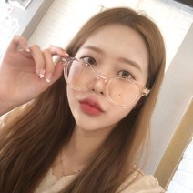 스타일자키 남녀공용 크리스탈 원형 뿔테 안경테 (4color)