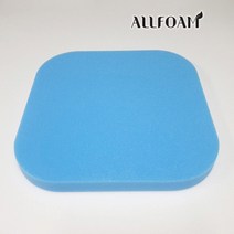 HR25 방석용 고탄성 스펀지 정사각 라운딩 36 X 36 X 4cm 고탄성 하드 블루 컬러, 블루컬러 1개 (스펀지만)