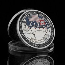화폐수집 동전수집 주화 2차 세계 대전 75 주년 프랑스 D-Day 노르망디 골드/실버 도금 챌린지 코인 1994., 02 은