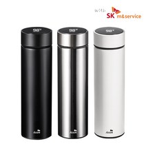 액센 온도 표시 텀블러 SK100, 화이트, 480ml