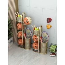 공 라켓 보관함 진열 렉 농구 배드민턴, 화이트 바구니 2개  85cm