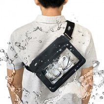 핸드폰 워터파크 워터밤 방수팩 방수가방 힙쌕, 방수클러치-블랙