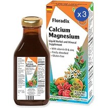 플로라딕스 칼슘 마그네슘 구연산 아연 히비스커스 캐모마일 펜넬 250ml FLORADIX Calcium and Magnesium Liquid, 3개
