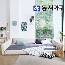 동서가구 네오 알리타 가드형 ㄷ자저상형 QQ 패밀리침대프레임 NES337, 그레이Q+Q