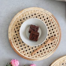 [천삼백케이] [체리하우스] 라탄 케인 트레이 원형 - 중 (약 25cm) 1p, 단품