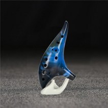 세라믹 오카리나 C 톤 클래식 플루트 악기 12 홀 보호 가방 끈 선물, 09-Royal blue