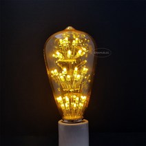타로시 LED 에디슨전구 필라멘트 눈꽃 카페 인테리어 무드 전구, ST64(눈꽃), 1개