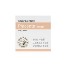 네이쳐스영 양태반 비누 100g x 5개 / 고급 태반비누 미용 세안 클렌징 비누