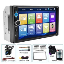 호환 Ahoudy 범용 2 딘 자동차 라디오 스테레오 7018b 멀티미디어 플레이어 미러 링크 모니터 autoaudio fm 수신기 7 인치 hd 터치 스크린, 멀티 세트 2