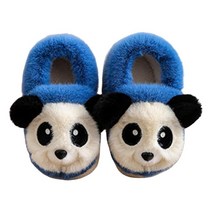 GHSHOP 사랑스러운 팬더 장식 따뜻한 공예 의류 바닥 장식 의상 1 쌍 실내 가정을위한 신발 Unisex Girls, 벨벳, 발둘레 21cm 파란색