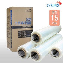오성 스트레치필름 일반 공업용랩 포장랩 (1박스 4롤), 4롤, 15mic x 50cm x 350M (1박스)