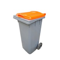 리빙플랜 다용도분리수거함 120L, 뚜껑-주황색, 1개