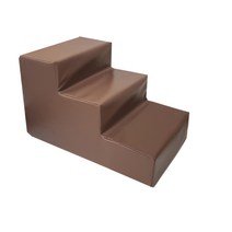 [방수계단] 까씨네 3단 레자 강아지계단 40x60x36/생활방수 닦아서 관리하는 인조가죽 애견계단, 브라운