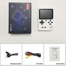 레트로 콘솔 더블 핸드 헬드 게임 플레이어 배터리 3.0 인치 LCD 내장 400 비디오 어린이를위한 선물 클래식 Videoconsolas 레트로게임기 월광보합 오락실게임, H 400 Games