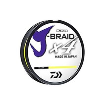 다이와 J-브레이드 X4 스풀 테스트 낚싯줄 50lb, Fluorescent Yellow