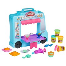 Play-Doh 아이스크림 트럭 놀이 세트 3세 이상 아동용 역할 놀이 장난감 20가지 도구 포함 5가지 모델링 컴파운드 색상 250가지 이상의 조합 가능, Standard Packaging