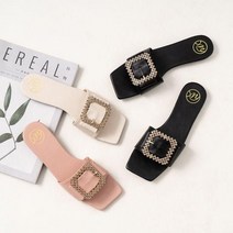 Hu Guo여성 뮬 슬리퍼 스트랩 샌들 웨지힐 큐빅 여름 pen8